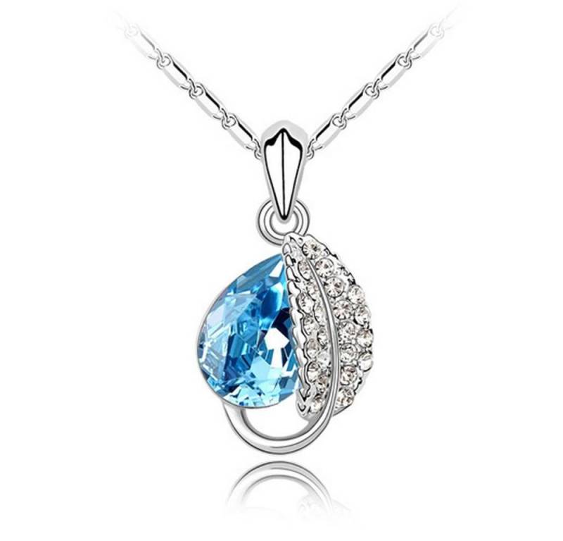 BUNGSA Ketten-Set Kette Blue Sparkle Silber aus Messing Damen (1-tlg), Halskette Necklace von BUNGSA
