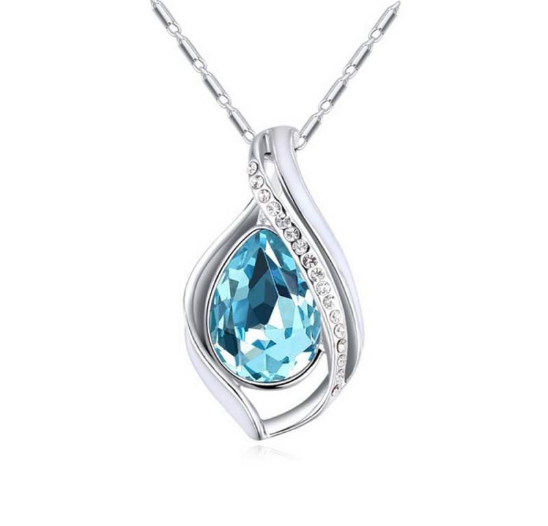 BUNGSA Ketten-Set Kette Blue Tear Silber aus Messing für Damen (1-tlg), Halskette Necklace von BUNGSA