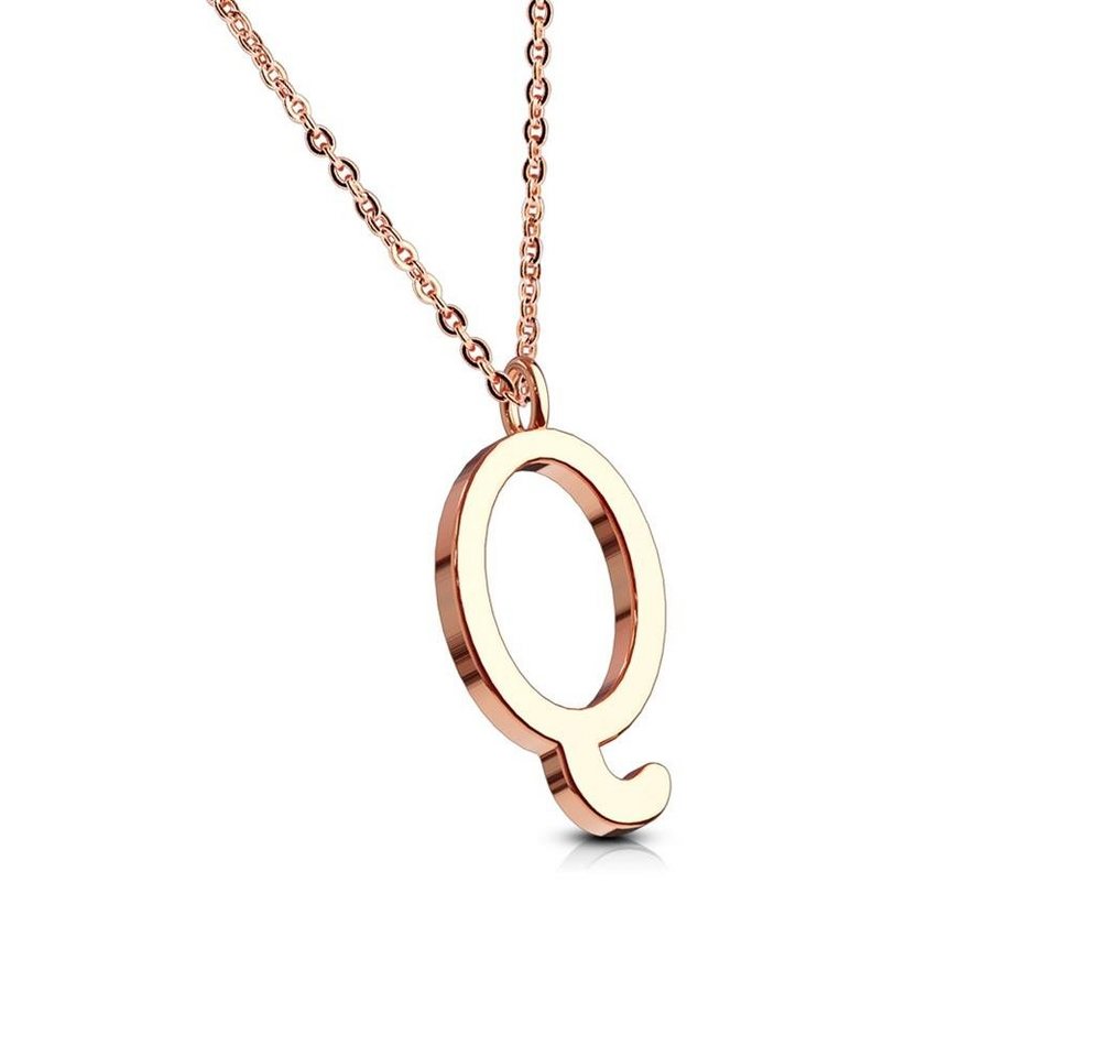 BUNGSA Ketten-Set Kette Buchstaben Anhänger Rosegold aus Edelstahl Damen (1-tlg), Halskette Necklace von BUNGSA