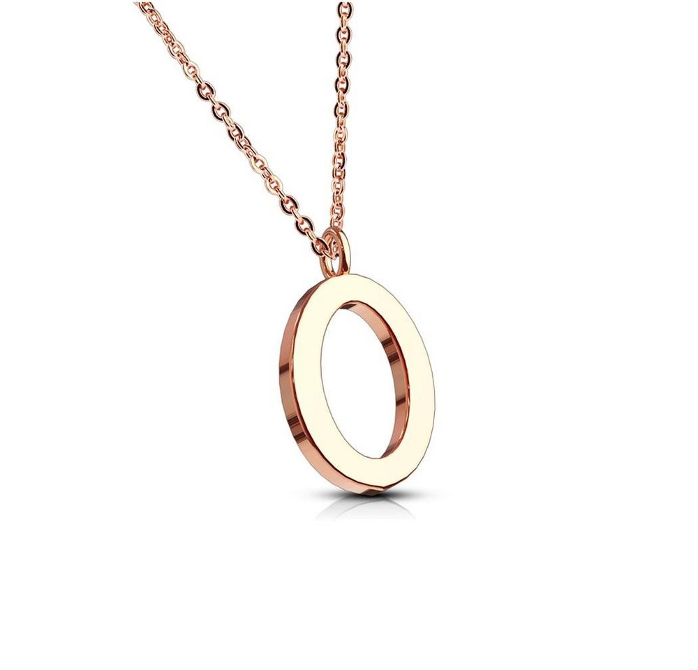 BUNGSA Ketten-Set Kette Buchstaben Anhänger Rosegold aus Edelstahl Damen (1-tlg), Halskette Necklace von BUNGSA