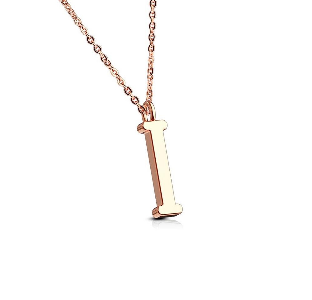 BUNGSA Ketten-Set Kette Buchstaben Anhänger Rosegold aus Edelstahl Damen (1-tlg), Halskette Necklace von BUNGSA