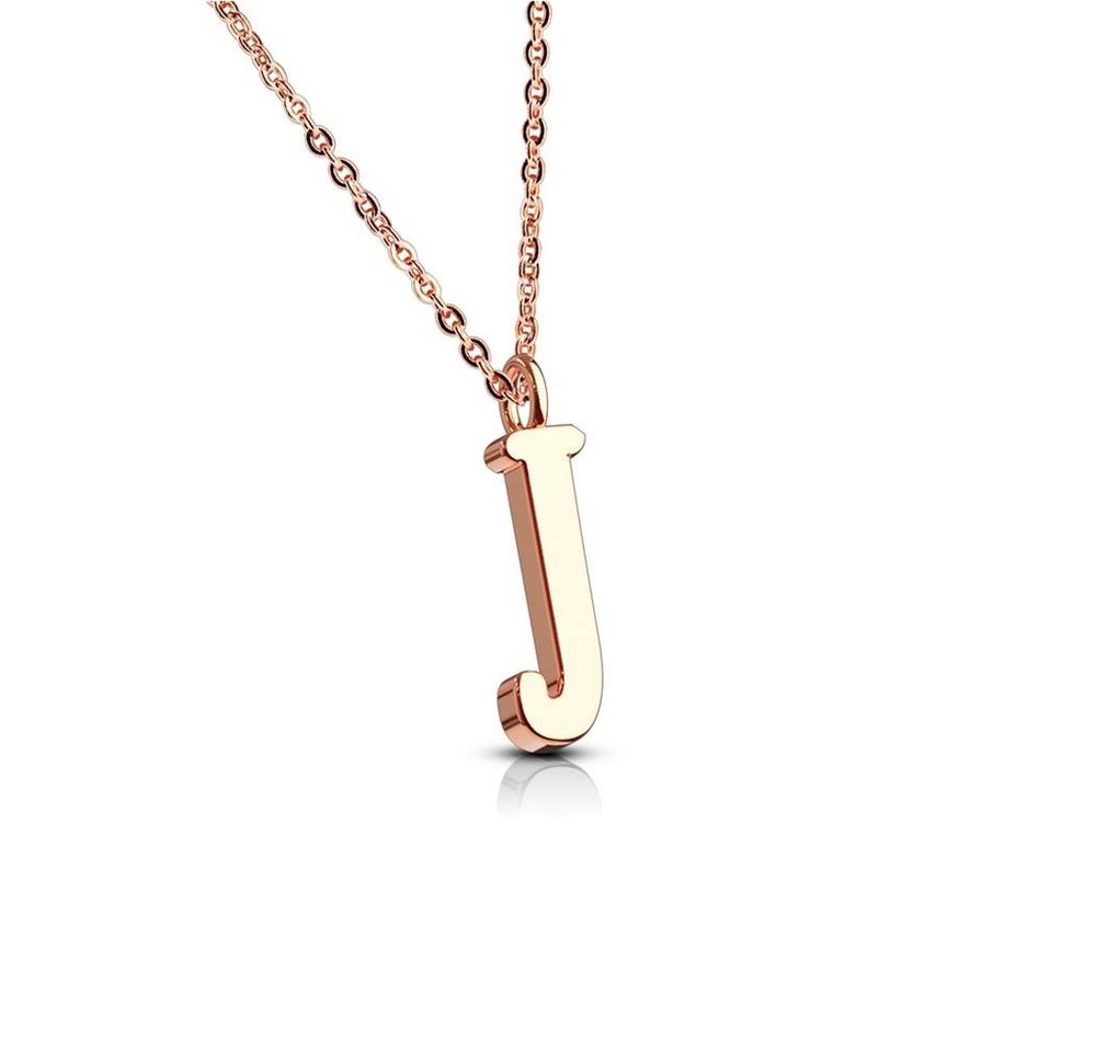 BUNGSA Ketten-Set Kette Buchstaben Anhänger Rosegold aus Edelstahl Damen (1-tlg), Halskette Necklace von BUNGSA