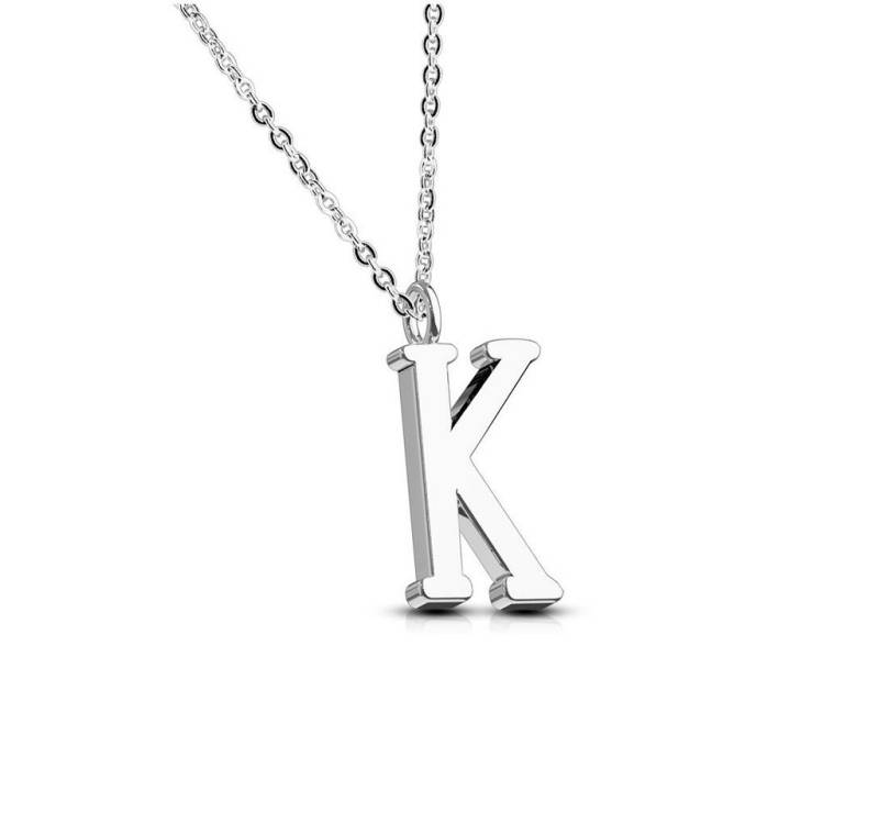 BUNGSA Ketten-Set Kette Buchstaben Anhänger Silber aus Edelstahl Damen (1-tlg), Halskette Necklace von BUNGSA