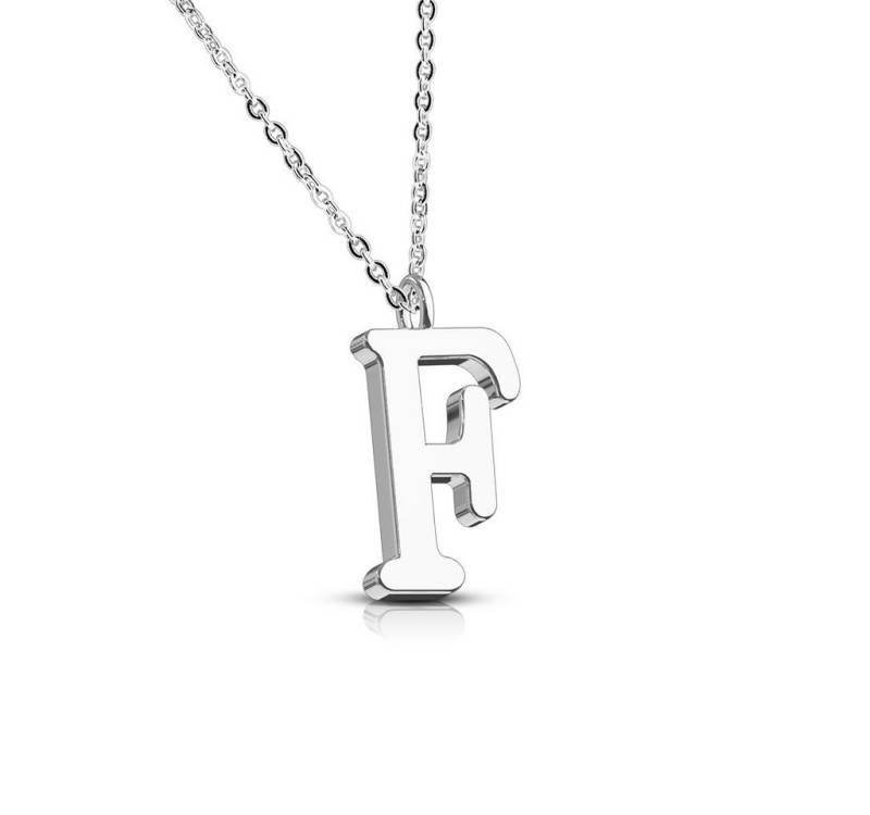 BUNGSA Ketten-Set Kette Buchstaben Anhänger Silber aus Edelstahl Damen (1-tlg), Halskette Necklace von BUNGSA