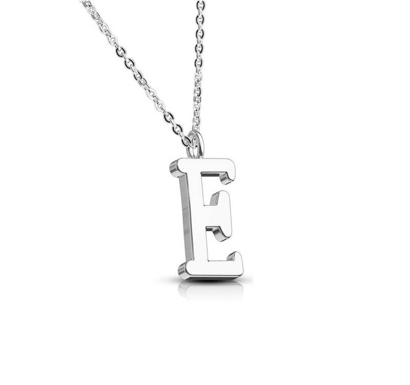 BUNGSA Ketten-Set Kette Buchstaben Anhänger Silber aus Edelstahl Damen (1-tlg), Halskette Necklace von BUNGSA