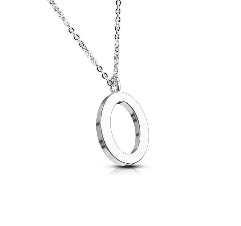 BUNGSA Ketten-Set Kette Buchstaben Anhänger Silber aus Edelstahl Damen (1-tlg), Halskette Necklace von BUNGSA