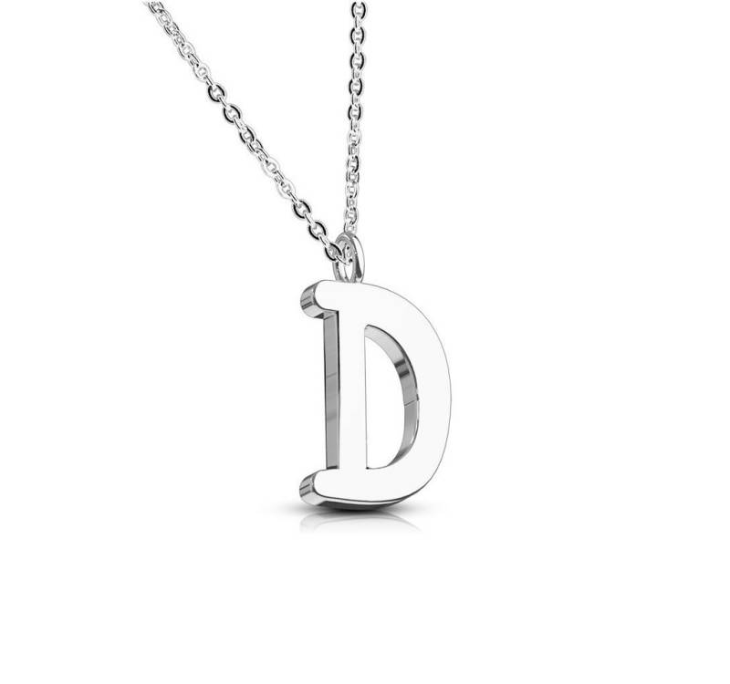BUNGSA Ketten-Set Kette Buchstaben Anhänger Silber aus Edelstahl Damen (1-tlg), Halskette Necklace von BUNGSA