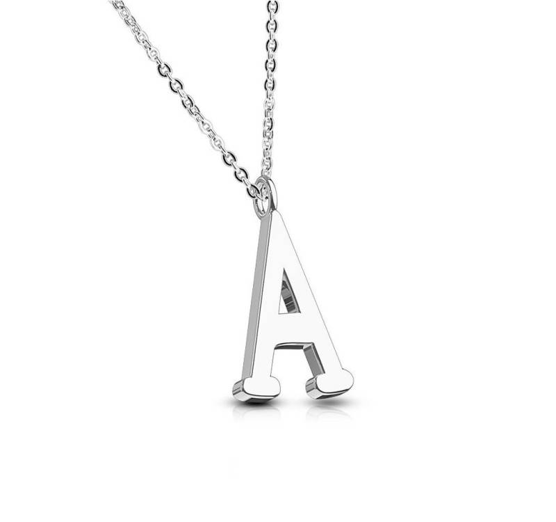 BUNGSA Ketten-Set Kette Buchstaben Anhänger Silber aus Edelstahl Damen (1-tlg), Halskette Necklace von BUNGSA