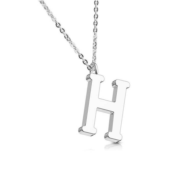 BUNGSA Ketten-Set Kette Buchstaben Anhänger Silber aus Edelstahl Damen (1-tlg), Halskette Necklace von BUNGSA