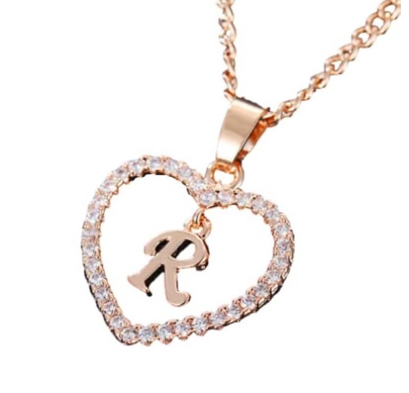 BUNGSA Ketten-Set Kette Buchstaben Herz Rosegold aus Alloy Damen (1-tlg), Halskette Necklace von BUNGSA