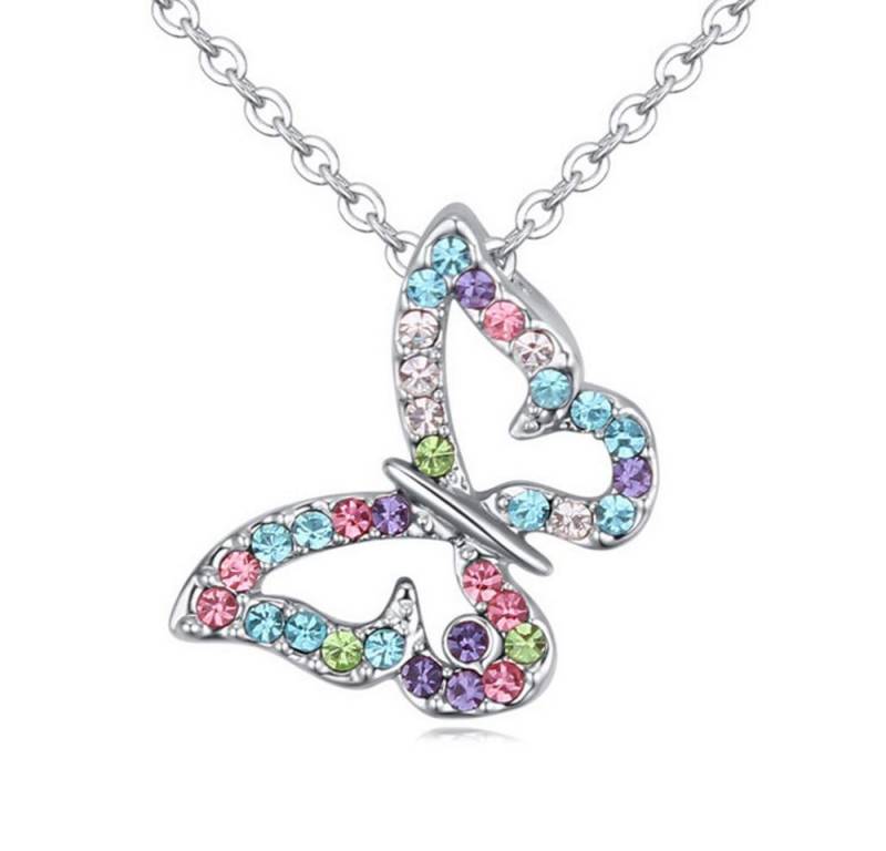 BUNGSA Ketten-Set Kette Butterfly Silber aus Messing Damen (1-tlg), Halskette Necklace von BUNGSA