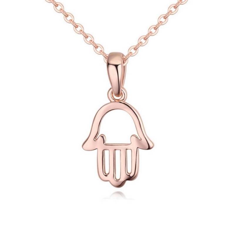 BUNGSA Ketten-Set Kette Hand der Fatima Rosegold aus Messing Damen (1-tlg), Halskette Necklace von BUNGSA