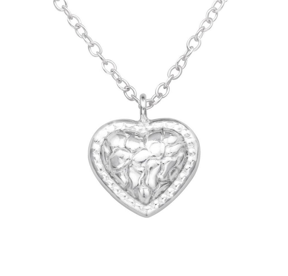 BUNGSA Ketten-Set Kette Kristallherz aus 925 Sterling Silber Damen (1-tlg), Halskette Necklace von BUNGSA