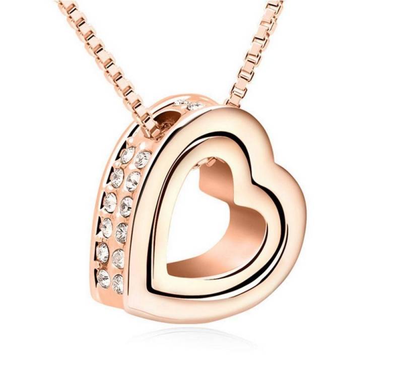 BUNGSA Ketten-Set Kette Love you forever Rosegold aus Messing Damen (1-tlg), Halskette Necklace von BUNGSA