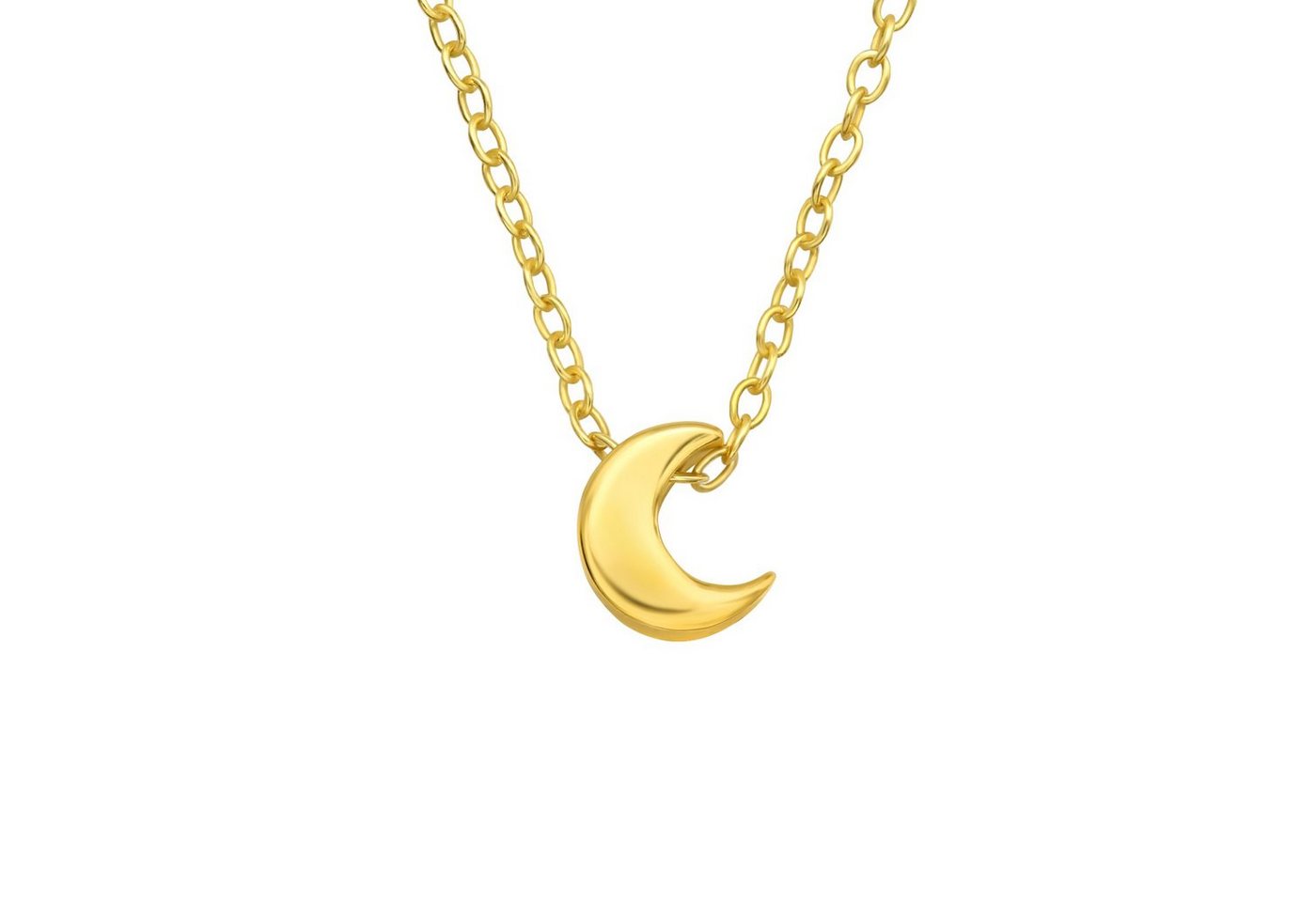 BUNGSA Ketten-Set Kette Mond goldfarben aus 925 Silber Damen (1-tlg), Halskette Necklace von BUNGSA