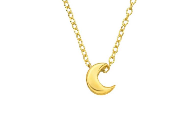BUNGSA Kette mit Anhänger Kette Mond goldfarben aus 925 Silber Damen (1-tlg), Halskette Necklace von BUNGSA