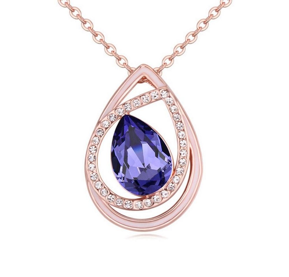 BUNGSA Ketten-Set Kette Purple Tear Rosegold aus Messing Damen (1-tlg), Halskette Necklace von BUNGSA