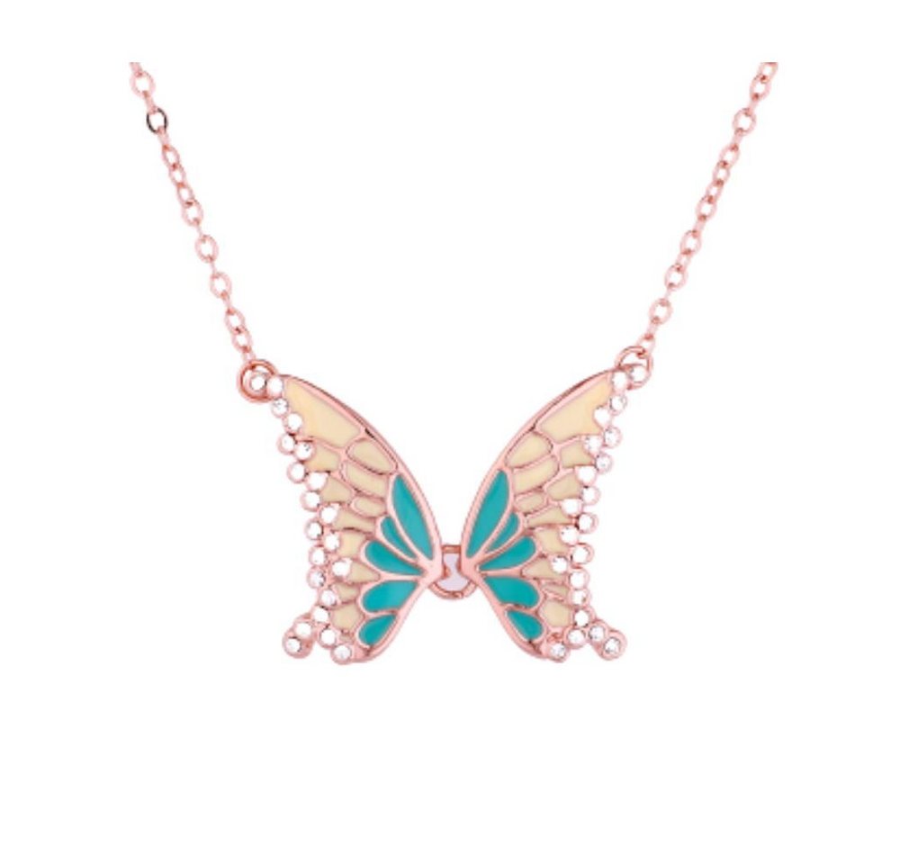 BUNGSA Ketten-Set Kette Schmetterling Rosegold aus Messing Damen (1-tlg), Halskette Necklace von BUNGSA
