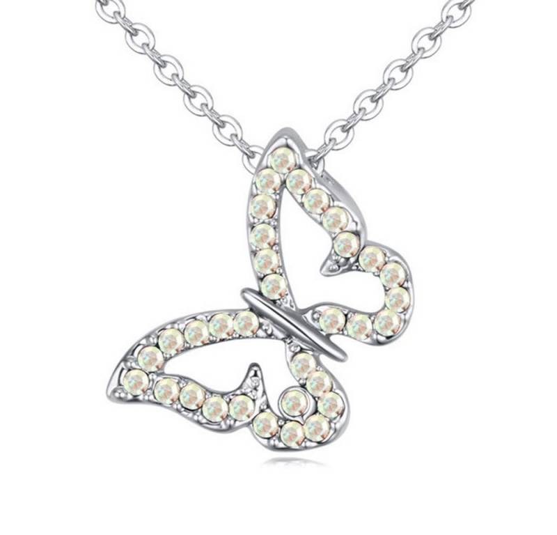 BUNGSA Ketten-Set Kette Schmetterling Silber aus Messing Damen (1-tlg), Halskette Necklace von BUNGSA