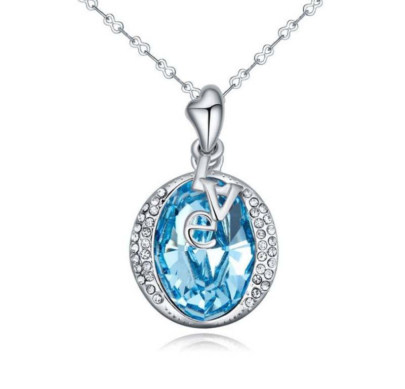 BUNGSA Ketten-Set Kette Schriftzug Love Silber aus Messing Damen (1-tlg), Halskette Necklace von BUNGSA