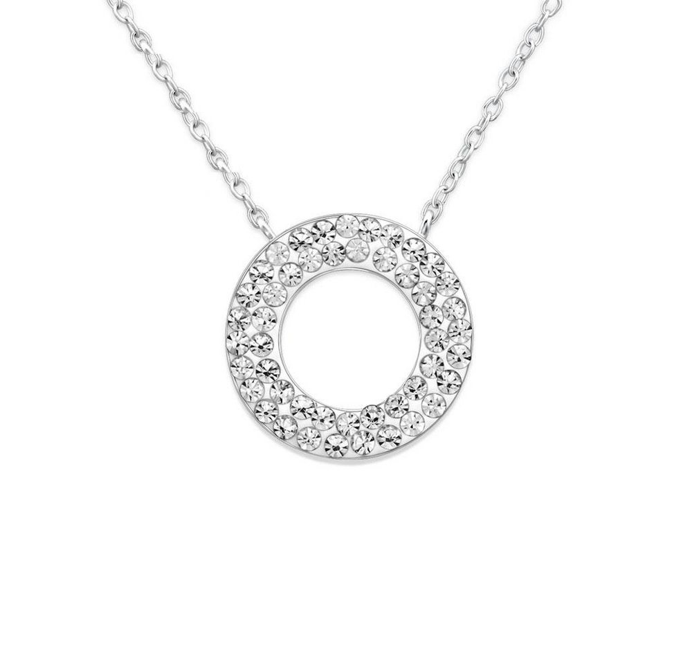 BUNGSA Ketten-Set Kette mit 48 Kristallen aus 925 Silber Damen (1-tlg), Halskette Necklace von BUNGSA