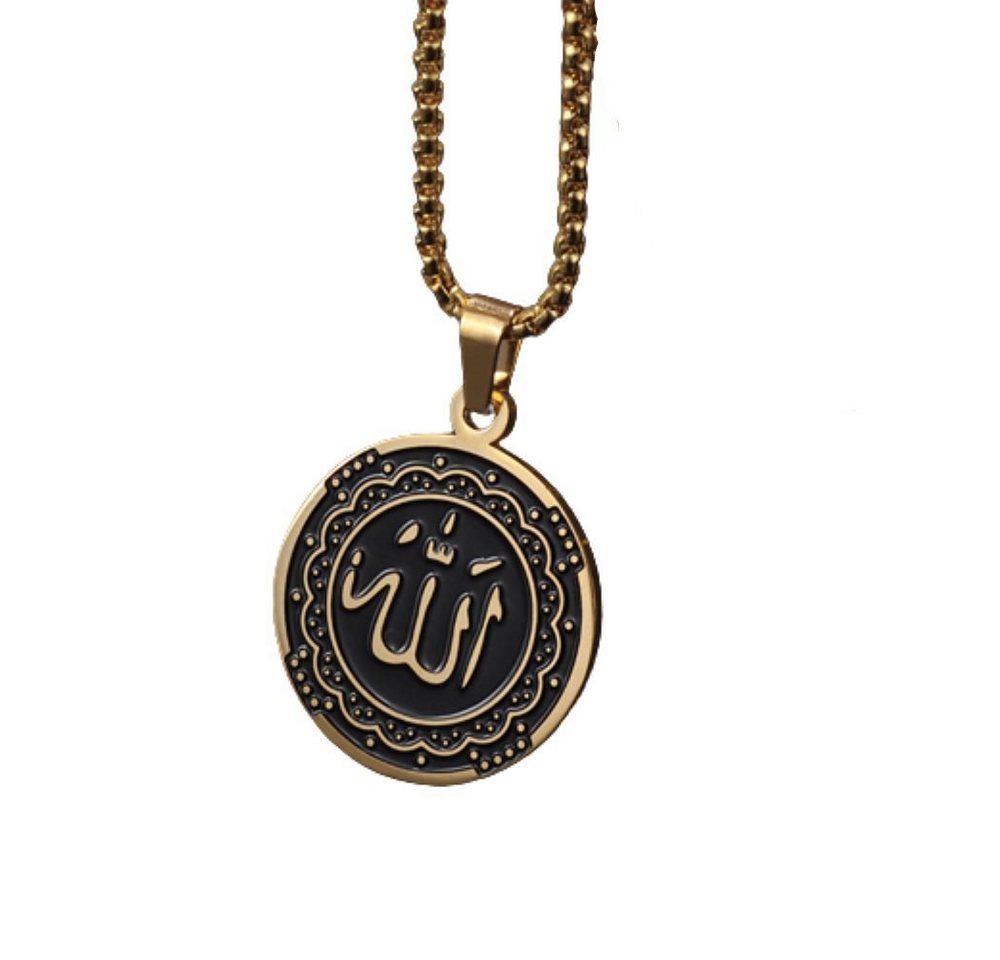 BUNGSA Ketten-Set Kette mit Allah-Anhänger 59cm Silber oder Gold Edelstahl Unisex von BUNGSA