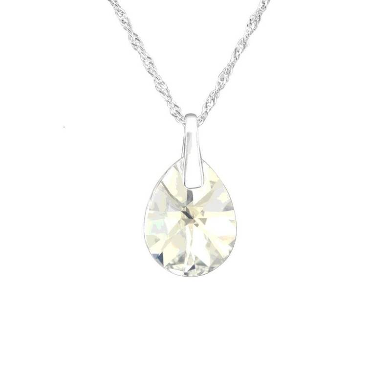 BUNGSA Ketten-Set Kette mit LA CRYSTALE Kristall Tränenform aus 925 Silber Damen (1-tlg), Halskette Necklace von BUNGSA