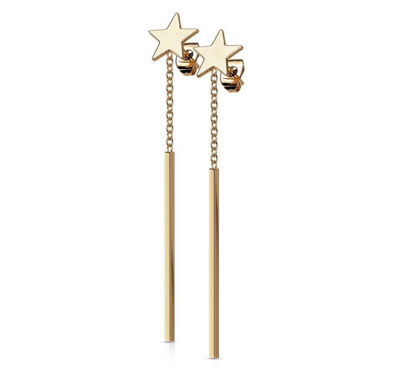 BUNGSA Ohrhänger-Set Ohrstecker Stern mit Stab-Anhänger aus Edelstahl Damen - in 4 Farben (1 Paar (2 Stück), 2-tlg), Ohrschmuck Ohrringe von BUNGSA