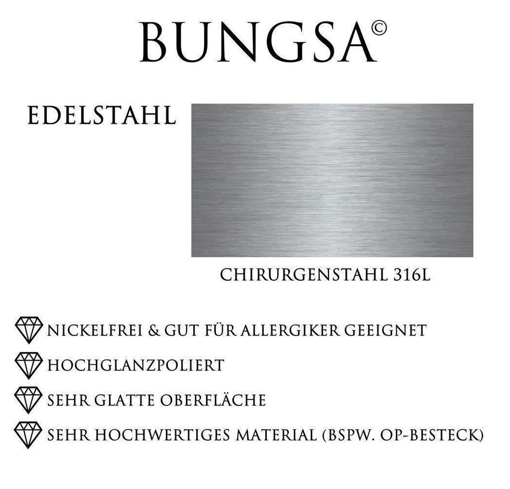 BUNGSA Ohrhänger-Set Ohrstecker mit Earcuff und Federanhänger silber aus Edelstahl Damen (1 Paar (2 Stück), 2-tlg), Ohrschmuck Ohrringe von BUNGSA