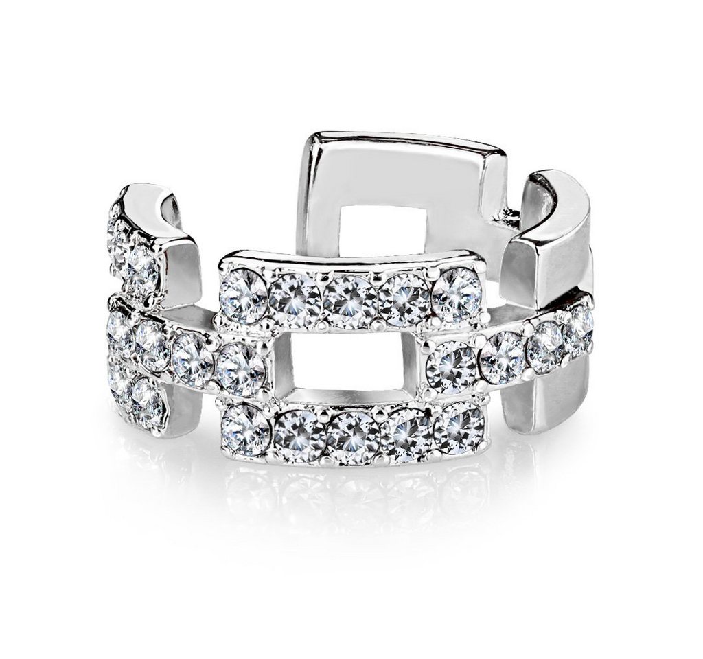 BUNGSA Ohrklemme Ohrklemme Kristalle Silber aus Messing Unisex (1 Stück, 1-tlg), Ohrschmuck Ohrringe von BUNGSA