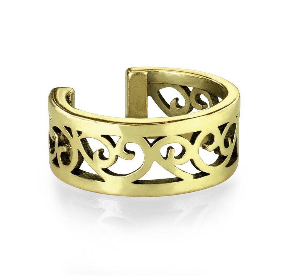 BUNGSA Ohrklemme Ohrklemme Ornamente aus Edelstahl Damen gold (1 Stück, 1-tlg), Ohrschmuck Ohrringe von BUNGSA