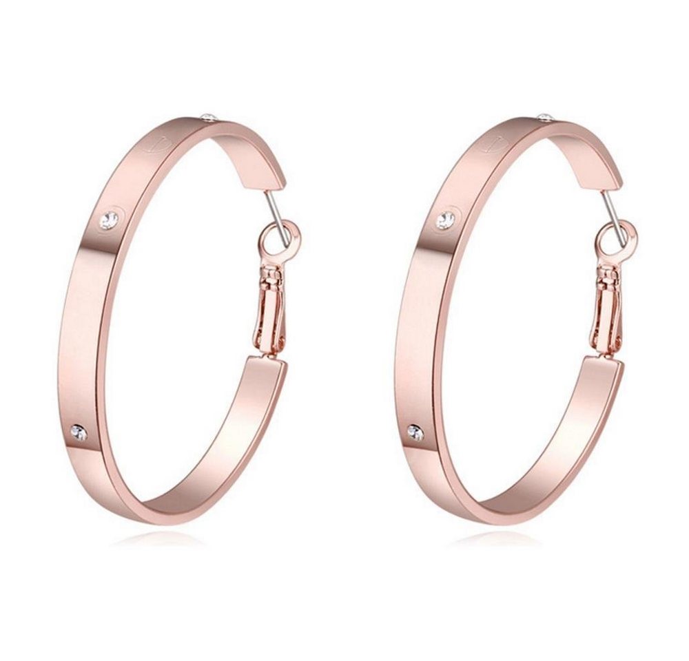 BUNGSA Ohrring-Set Creolen Circle Rosegold aus Messing Damen (1 Paar (2 Stück), 2-tlg), Ohrschmuck Ohrringe von BUNGSA