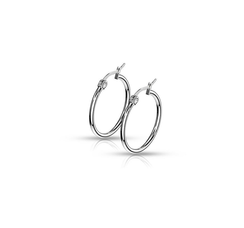 BUNGSA Ohrring-Set Creolen Klassisch schmal Silber aus Edelstahl Damen (10mm - 75mm) (1 Paar (2 Stück), 2-tlg), Ohrschmuck Ohrringe von BUNGSA
