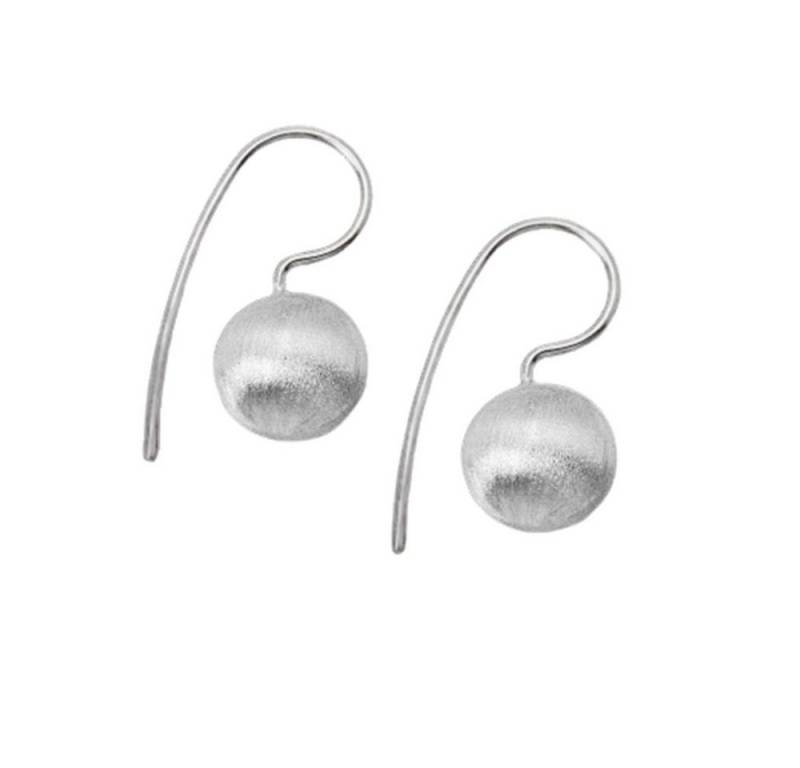 BUNGSA Ohrring-Set Ohrhänger Kugel mattiert aus .925 Silber Damen silber (1 Paar (2 Stück), 2-tlg), Ohrschmuck Ohrringe von BUNGSA