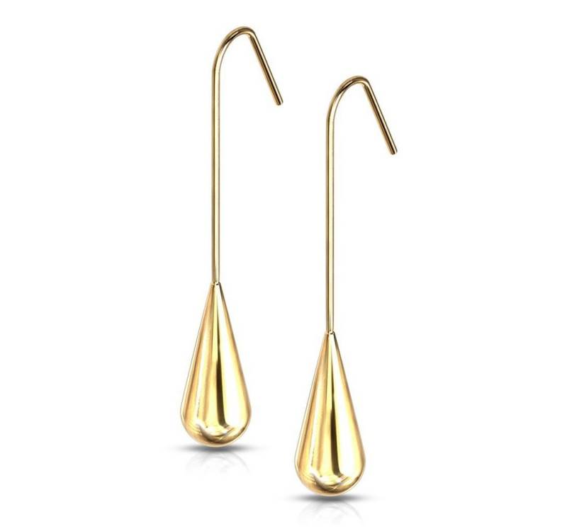 BUNGSA Ohrring-Set Ohrhänger Tropfen aus Edelstahl Damen gold (1 Paar (2 Stück), 2-tlg), Ohrschmuck Ohrringe von BUNGSA