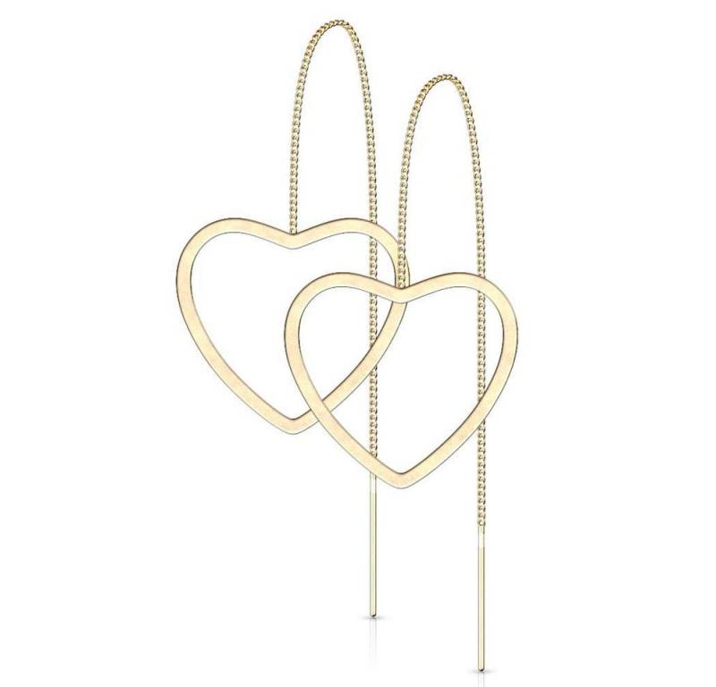 BUNGSA Ohrring-Set Ohrhänger offenes Herz aus Edelstahl Damen gold (1 Paar (2 Stück), 2-tlg), Ohrschmuck Ohrringe von BUNGSA