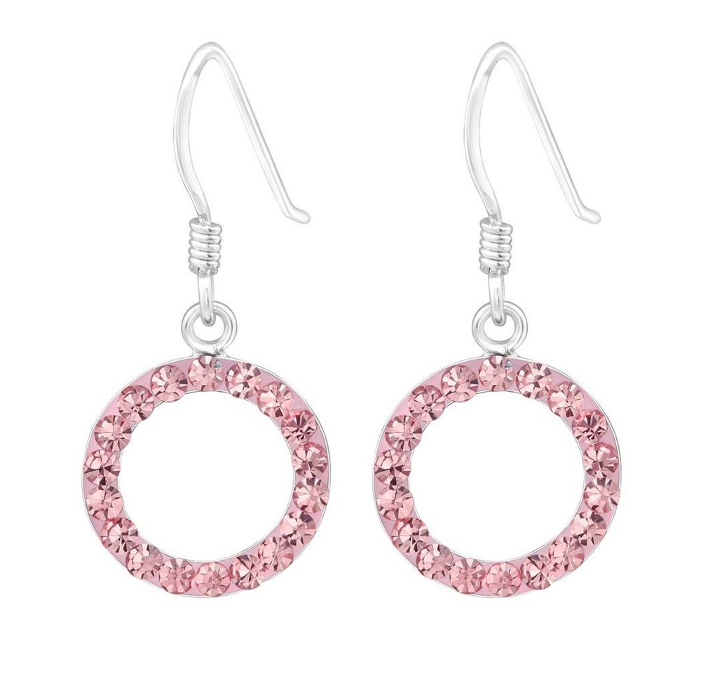 BUNGSA Ohrring-Set Ohrhänger rund Light Rose aus 925 Silber Damen (1 Paar (2 Stück), 2-tlg), Ohrschmuck Ohrringe von BUNGSA