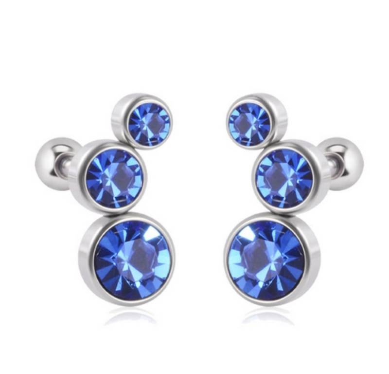 BUNGSA Ohrring-Set Ohrstecker / Piercing mit Kugelverschluss Kristall verschiedene Farben (1 Paar (2 Stück), 2-tlg), Ohrschmuck Ohrringe von BUNGSA