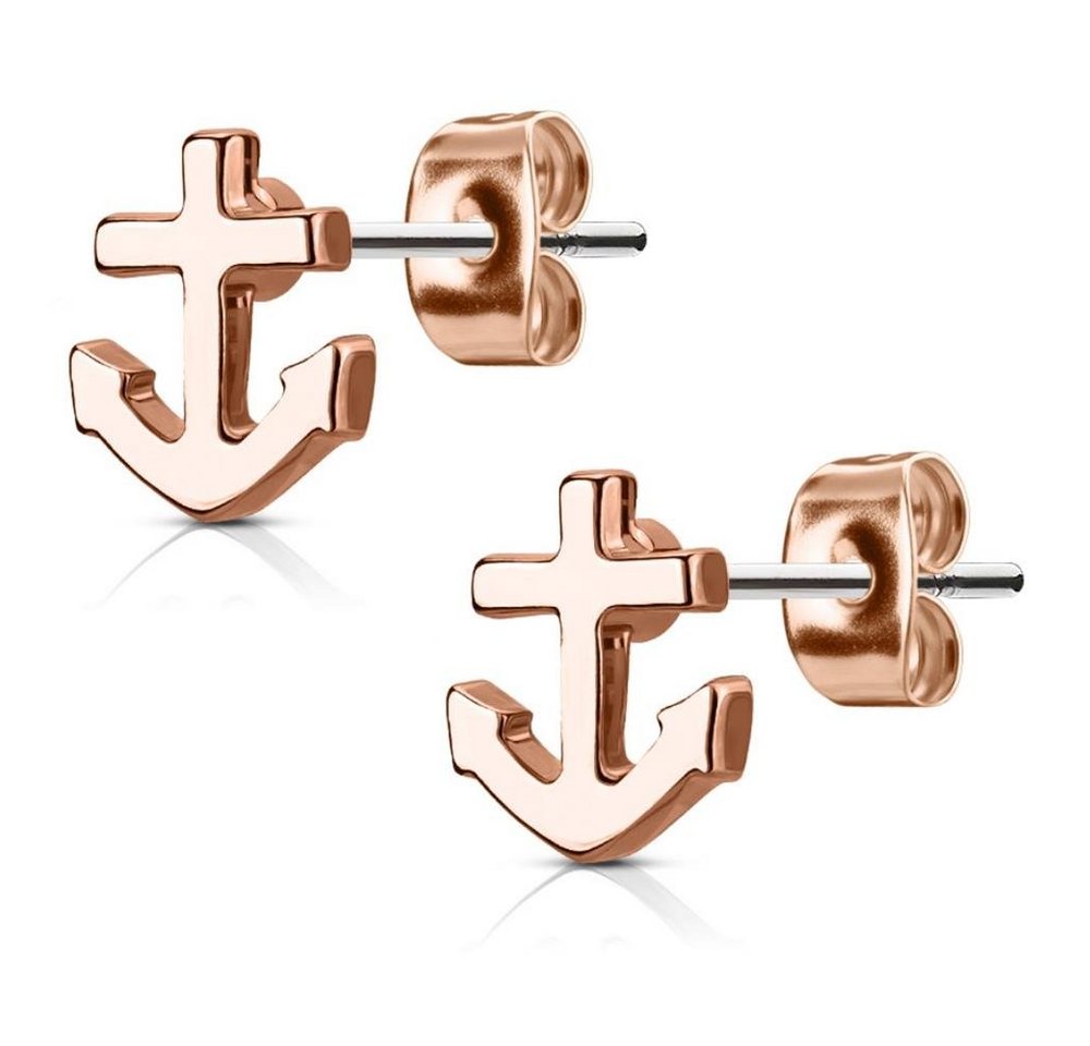 BUNGSA Ohrring-Set Ohrstecker Anker Silber aus Edelstahl Damen (1 Paar (2 Stück), 2-tlg), Ohrschmuck Ohrringe von BUNGSA