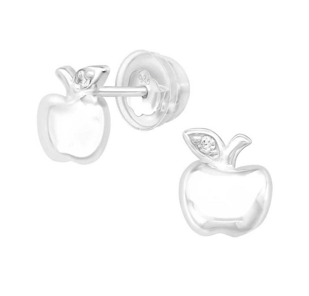 BUNGSA Ohrring-Set Ohrstecker Apfel mit Kristall aus .925 Silber Kinder (1 Paar (2 Stück), 2-tlg), Ohrschmuck Ohrringe von BUNGSA