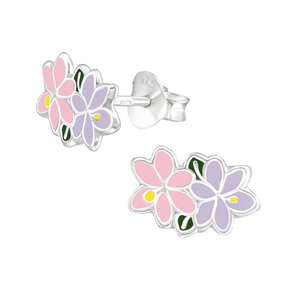 BUNGSA Ohrring-Set Ohrstecker Blumen pink aus .925 Silber Kinder (1 Paar (2 Stück), 2-tlg), Ohrschmuck Ohrringe von BUNGSA