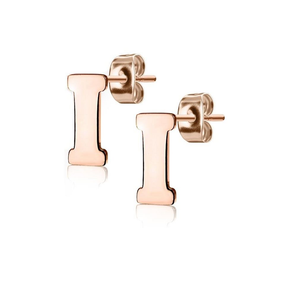 BUNGSA Ohrring-Set Ohrstecker Buchstaben Rosegold aus Edelstahl Damen (1 Paar (2 Stück), 2-tlg), Ohrschmuck Ohrringe von BUNGSA