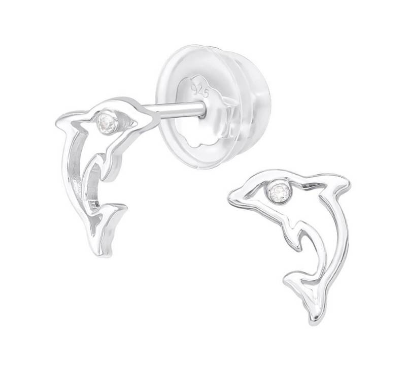 BUNGSA Ohrring-Set Ohrstecker Delfin mit Zirkonia aus .925 Silber Damen (1 Paar (2 Stück), 2-tlg), Ohrschmuck Ohrringe von BUNGSA