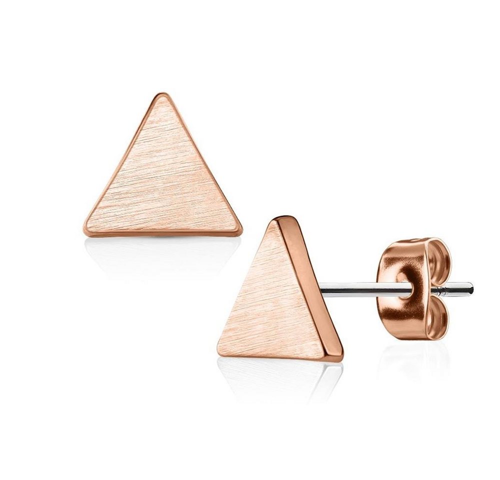 BUNGSA Ohrring-Set Ohrstecker Dreieck gebürstet Rosegold aus Edelstahl Damen (1 Paar (2 Stück), 2-tlg), Ohrschmuck Ohrringe von BUNGSA