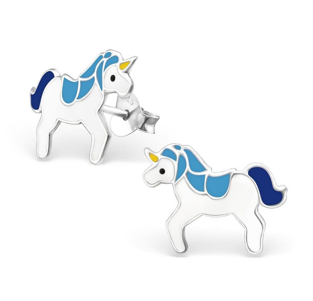 BUNGSA Ohrring-Set Ohrstecker Einhorn Unicorn aus 925 Silber für Kinder (1 Paar (2 Stück), 2-tlg), Ohrschmuck Ohrringe Kinder von BUNGSA