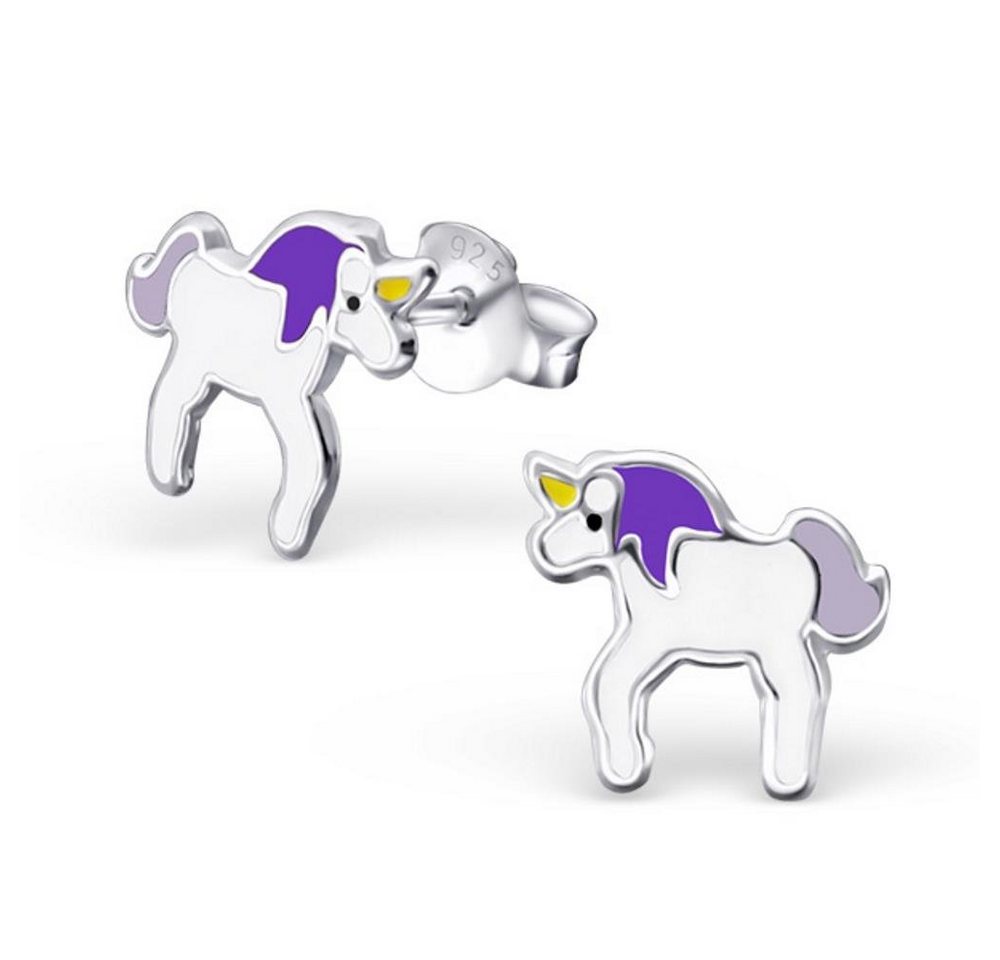 BUNGSA Ohrring-Set Ohrstecker Einhorn Unicorn aus 925 Silber für Kinder (1 Paar (2 Stück), 2-tlg), Ohrschmuck Ohrringe Kinder von BUNGSA