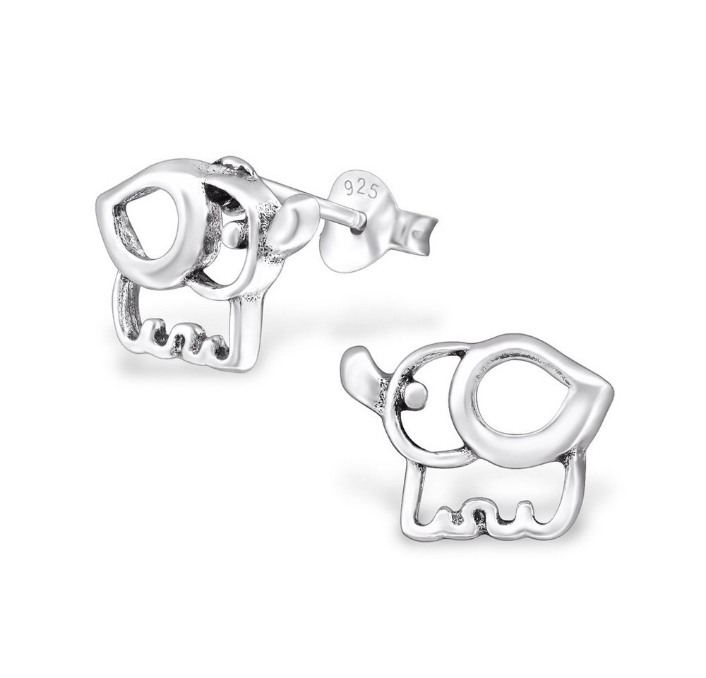 BUNGSA Ohrring-Set Ohrstecker Elefant aus 925 Silber Kinder (1 Paar (2 Stück), 2-tlg), Ohrschmuck Ohrringe von BUNGSA