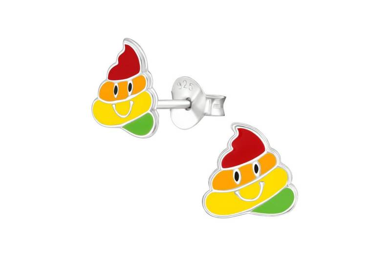 BUNGSA Ohrring-Set Ohrstecker Emoji (Sch) Eishaufen bunt aus 925 Silber Kinder (1 Paar (2 Stück), 2-tlg), Ohrschmuck Ohrringe von BUNGSA