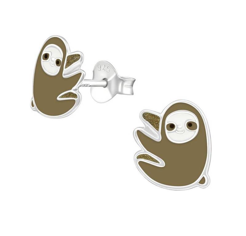 BUNGSA Ohrring-Set Ohrstecker Faultier aus 925 Silber Kinder (1 Paar (2 Stück), 2-tlg), Ohrschmuck Ohrringe von BUNGSA