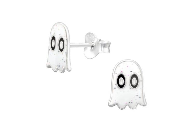 BUNGSA Ohrring-Set Ohrstecker Geist weiß für Halloween-Fans aus 925 Silber (1 Paar (2 Stück), 2-tlg), Ohrschmuck Ohrringe von BUNGSA
